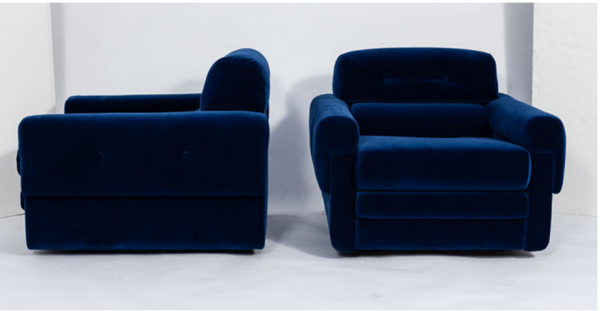 80's blue club chairs