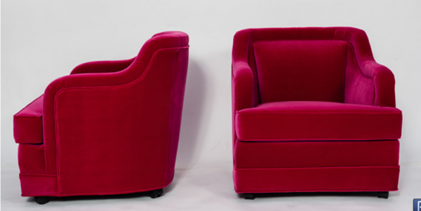 vintage hot pink club chair