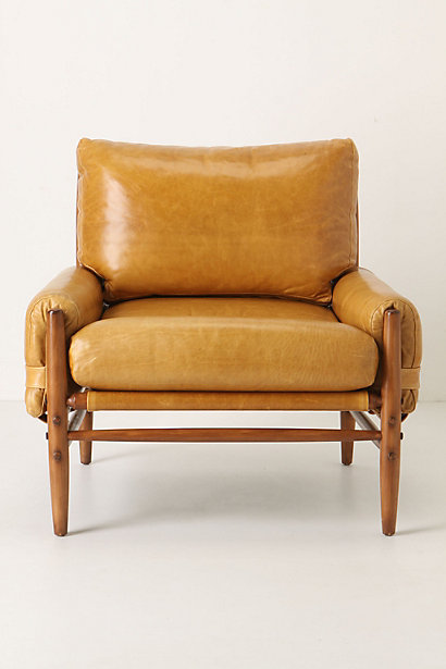 anthropologie leather safari chair