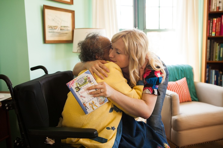 Emily and Fran hugging