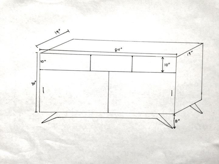 credenza sketch