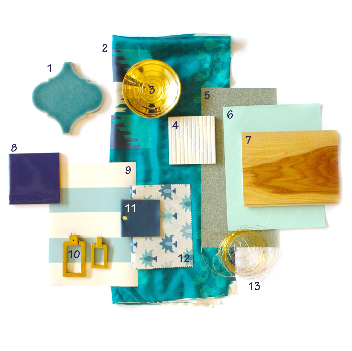 green gold materials board