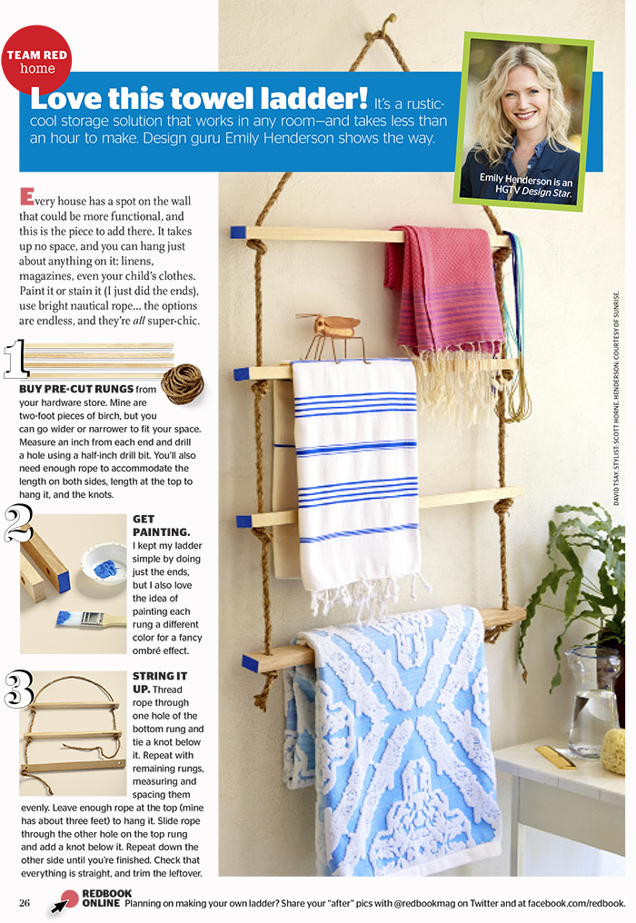 Redbook July DIY Towel Ladder
