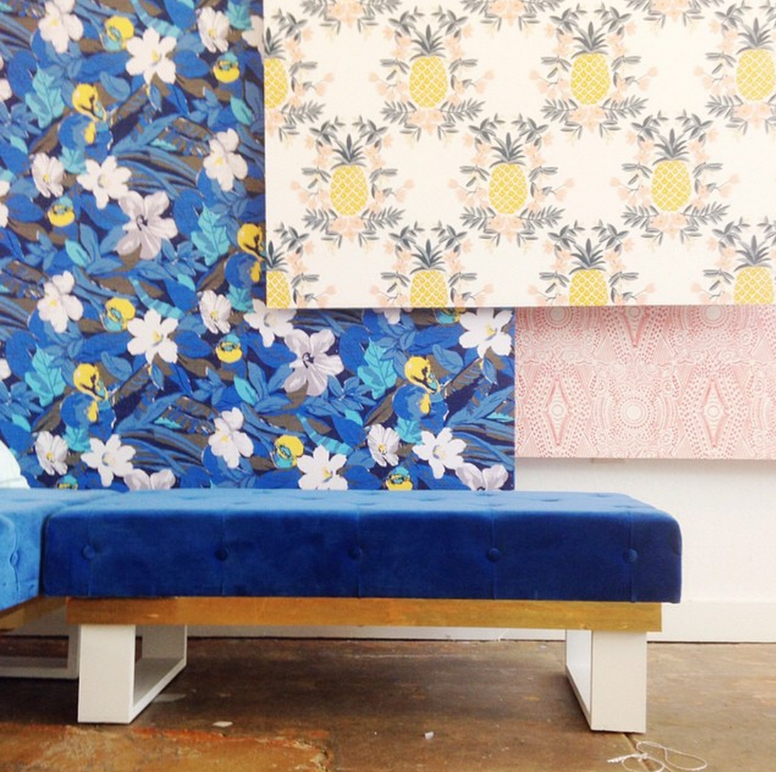 cobalt blue bench