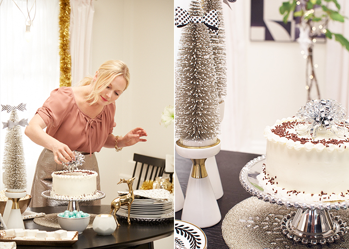 Target Holiday Emily Henderson Black White Gold Dining Room cake