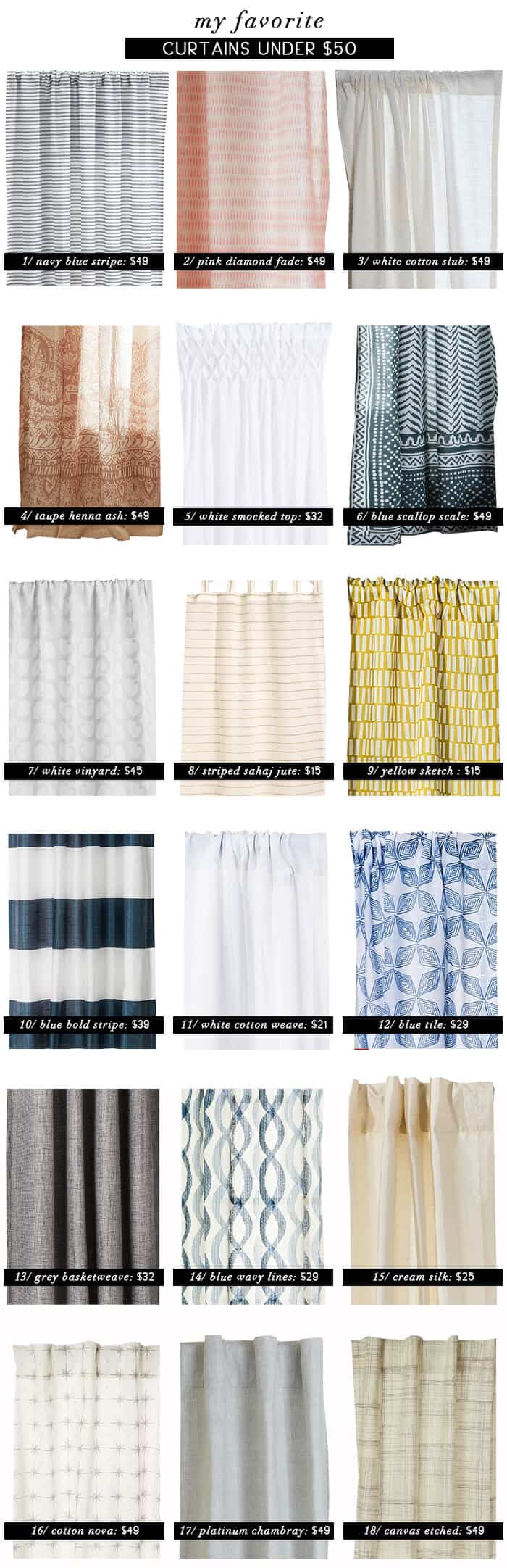 Emily Henderson_Best Curtain Panels Under 50_Roundup Emily Henderson