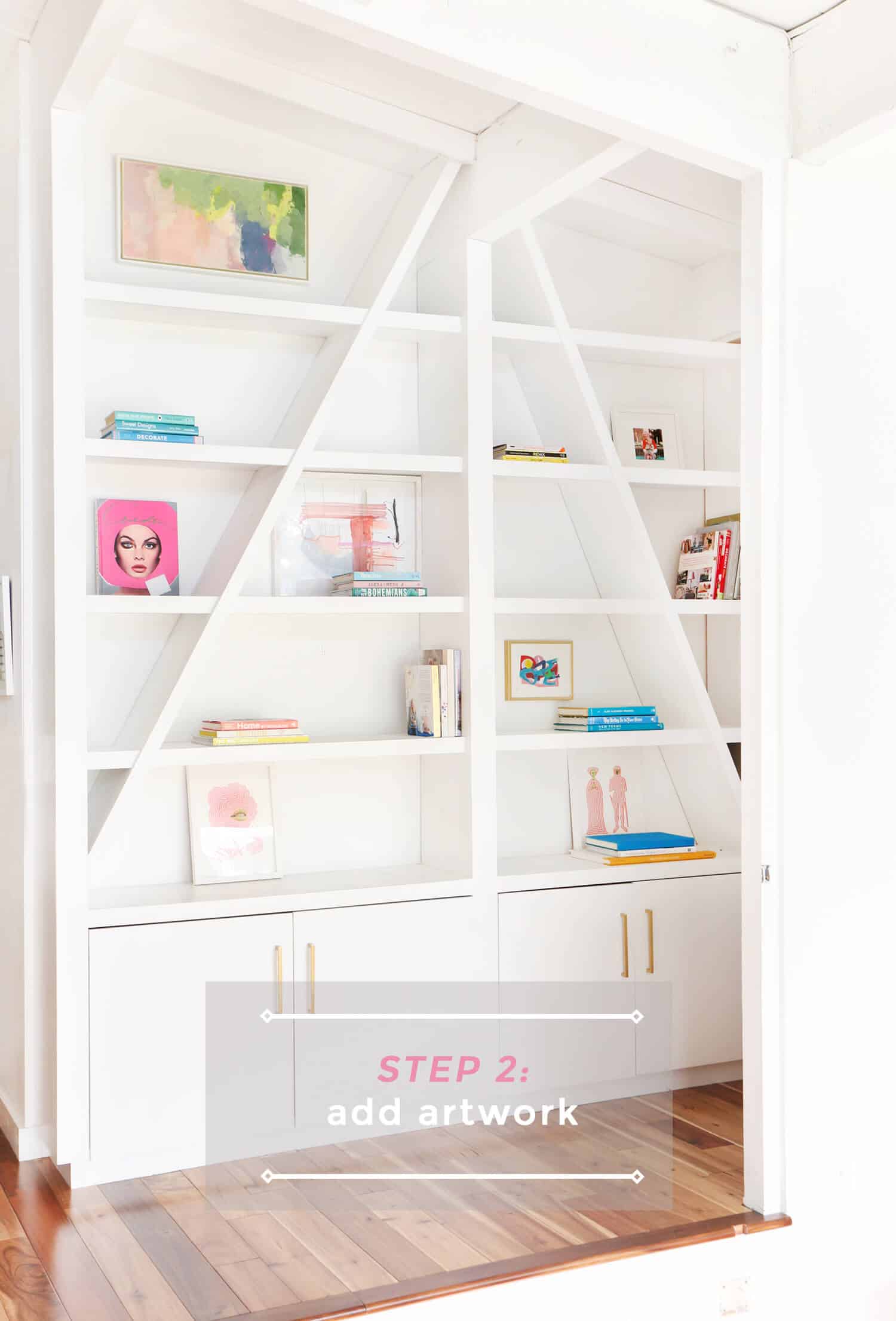 3_Steps_to_Styling_Your_Bookcase_Emily_Henderson_Step_2_Pink Emily