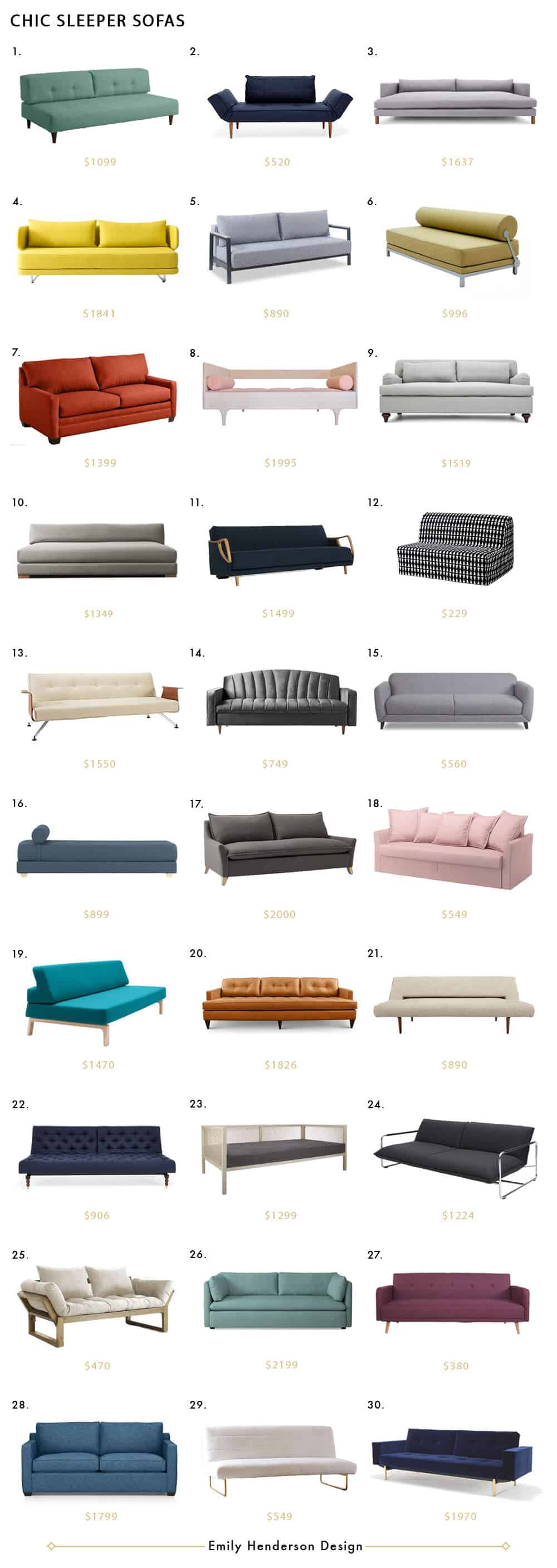 Chic Sleeper Sofas Emily Henderson Sofa Roundup Living Room Emily