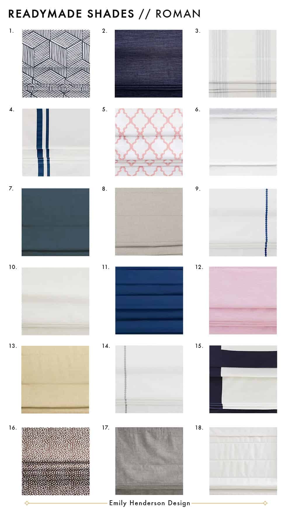 Ready made shades roman woven roller blinds full roundup grid Emily