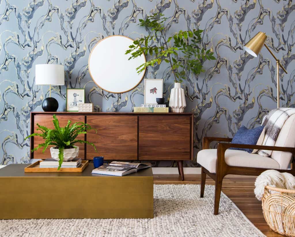 A Neutral Mid Century Living Room Vignette - Emily Henderson A Neutral Mid Century Living Room Vignette - Emily Henderson