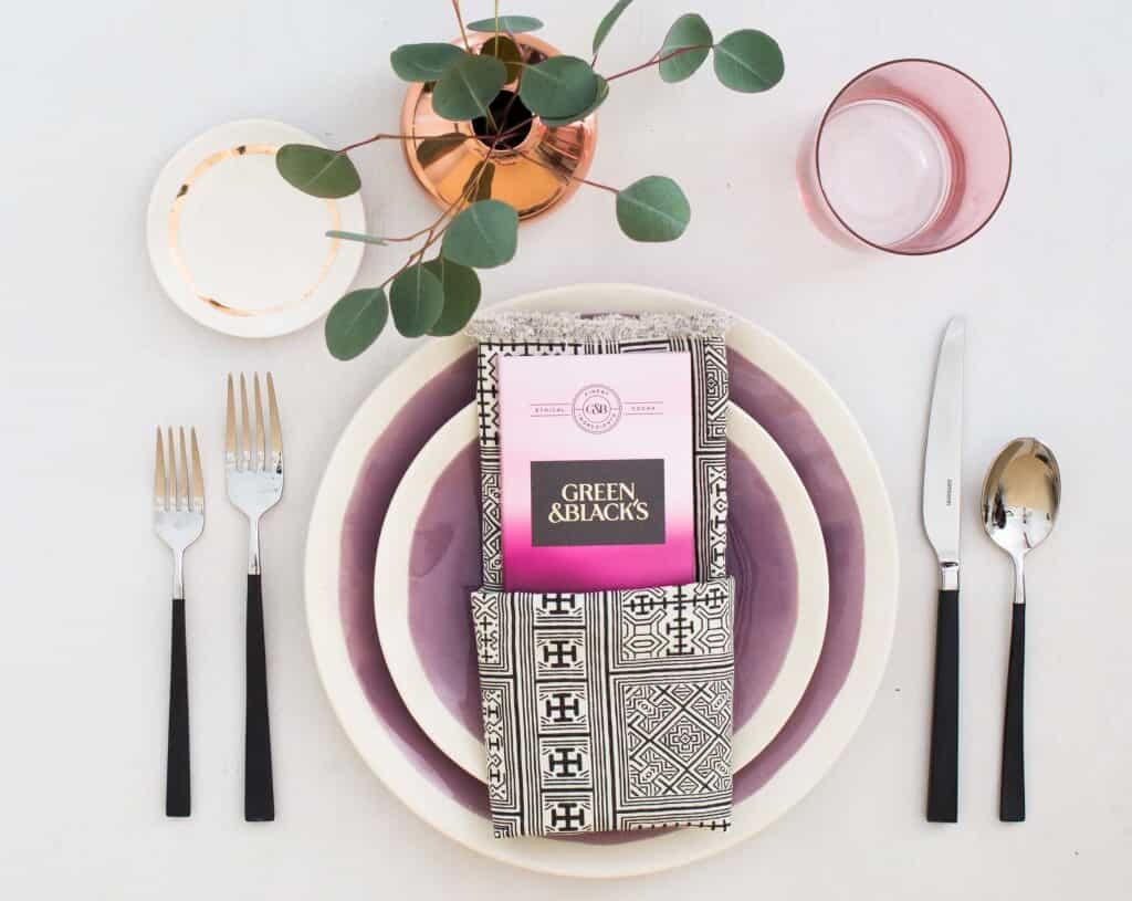 emily-henderson_green-and-blacks_chocolate_colorful_table-setting_2