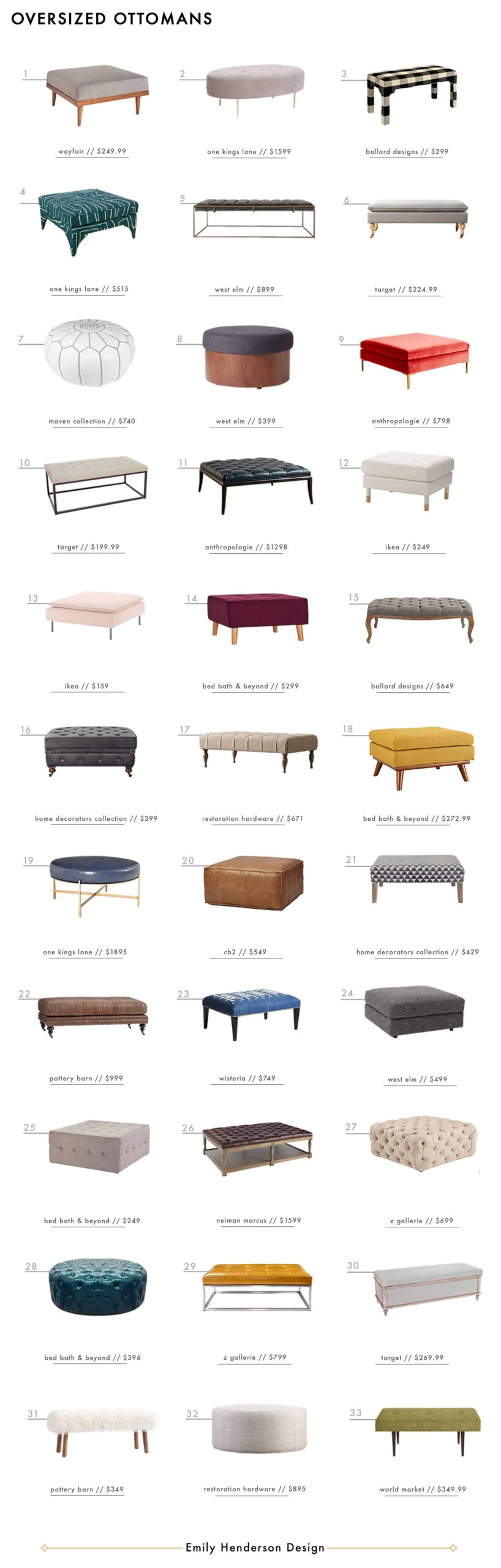 33 Ottomans That Can Do Double Duty as a Coffee Table Emily Henderson