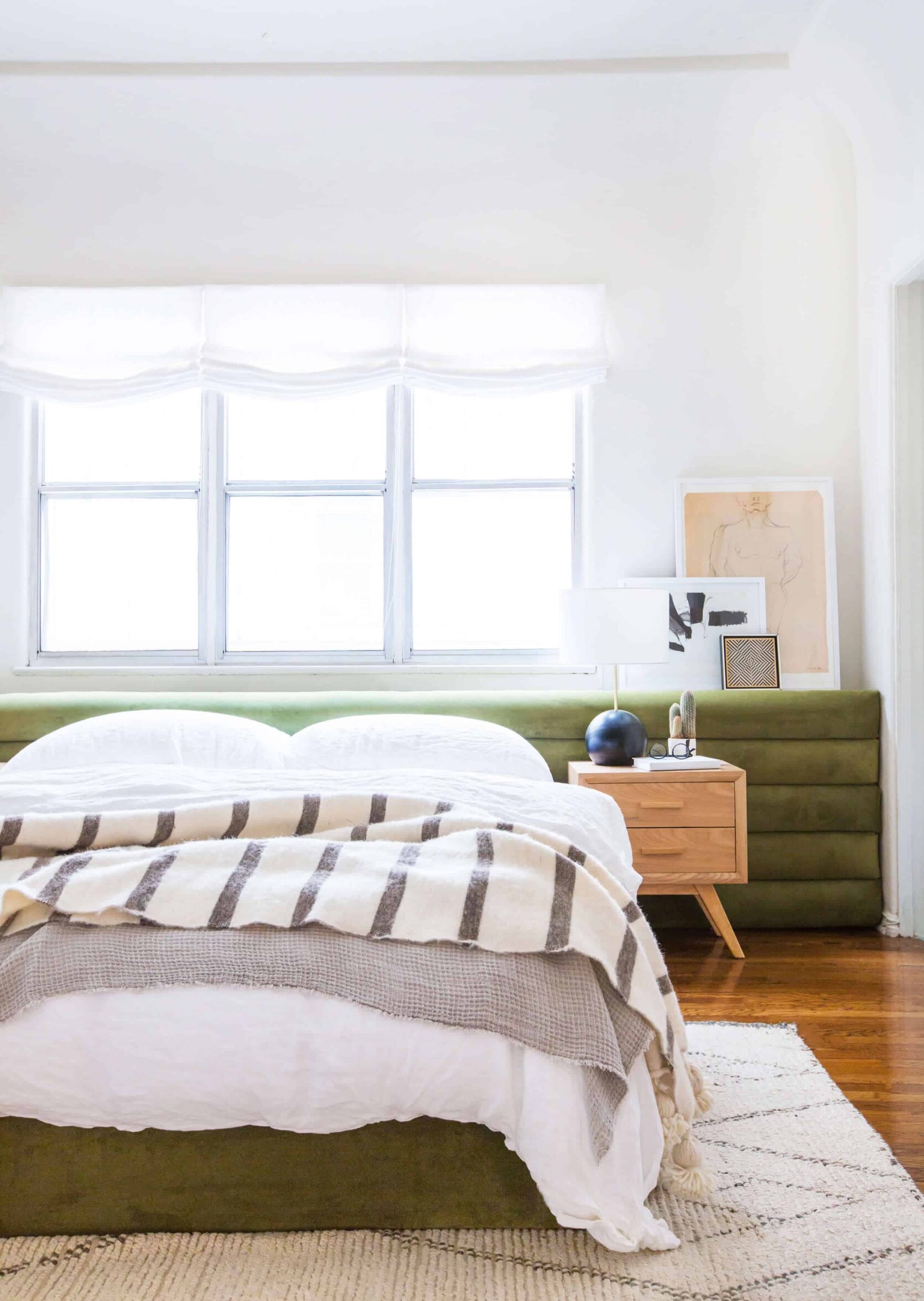 Brady's DIY Channel Tufted Headboard - Emily Henderson
