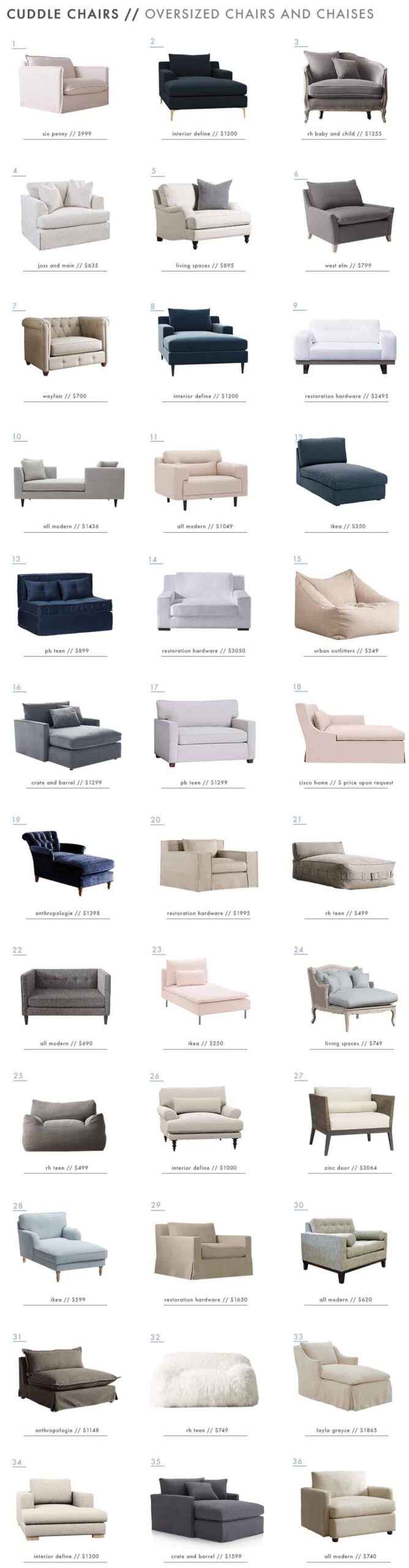 Emily Henderson_Oversized Chairs_Chair and a half_Chaise Lounge_Roundup