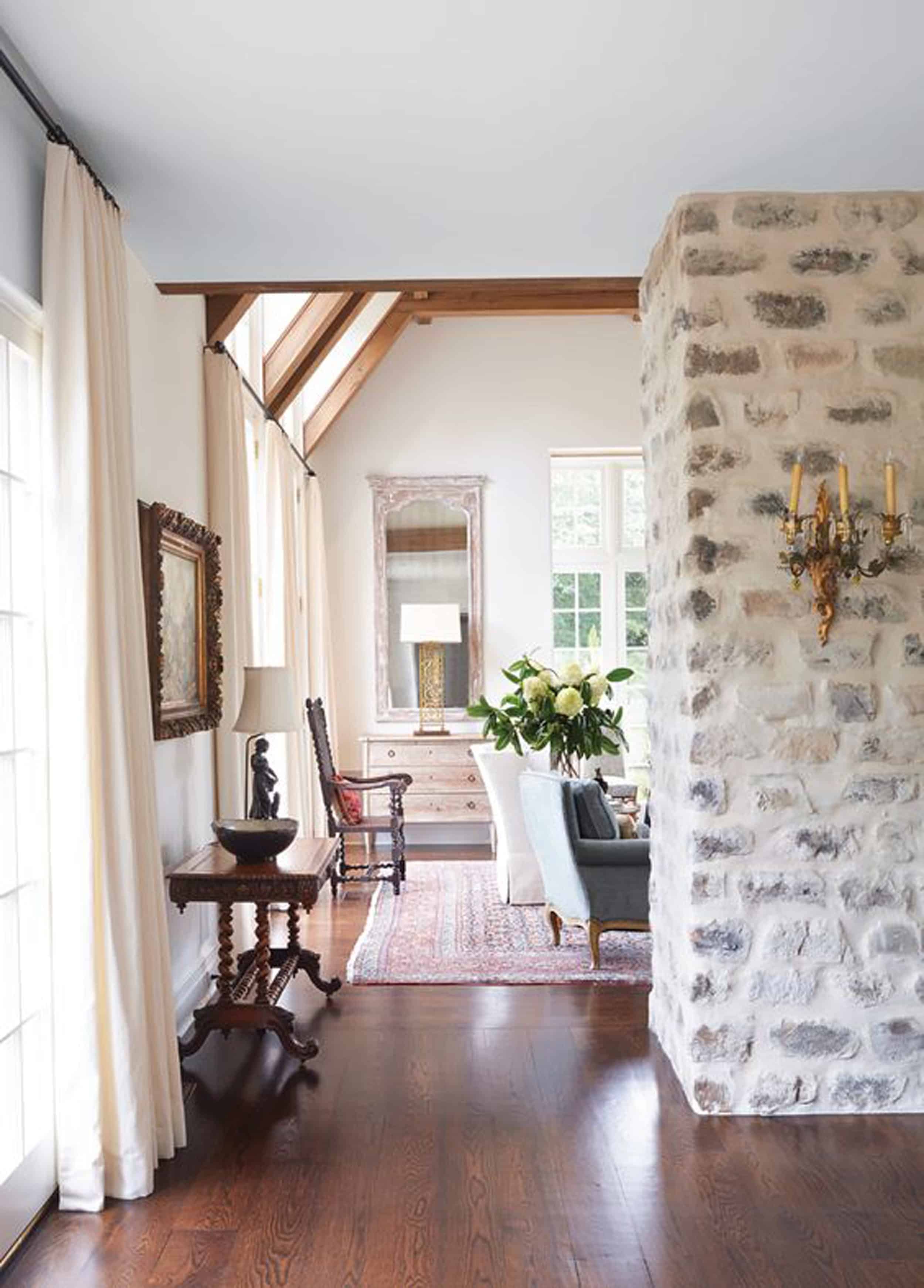 Emily Henderson Lake House Fixer Upper Mountain Home Decor Fireplace Ideas Rustic Refined Simple White Wood Stone 111