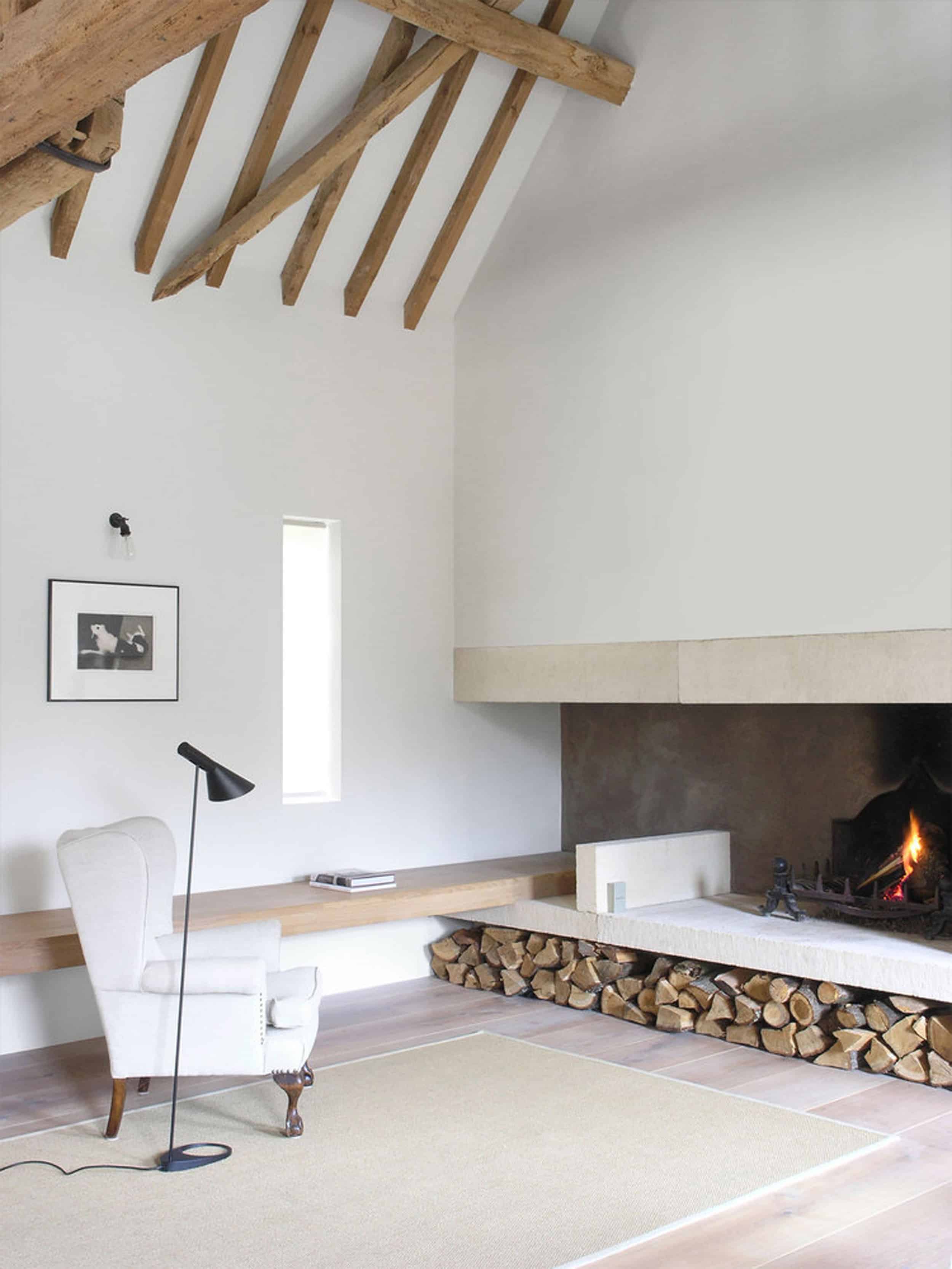 Emily Henderson Lake House Fixer Upper Mountain Home Decor Fireplace Ideas Rustic Refined Simple White Wood Stone 161