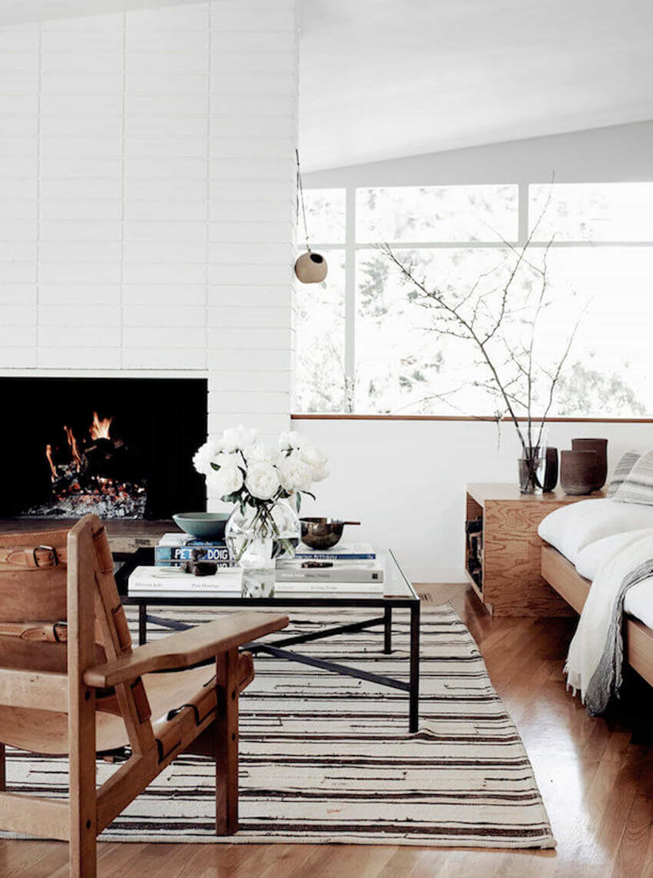 Emily Henderson Lake House Fixer Upper Mountain Home Decor Fireplace Ideas Rustic Refined Simple White Wood Stone 31