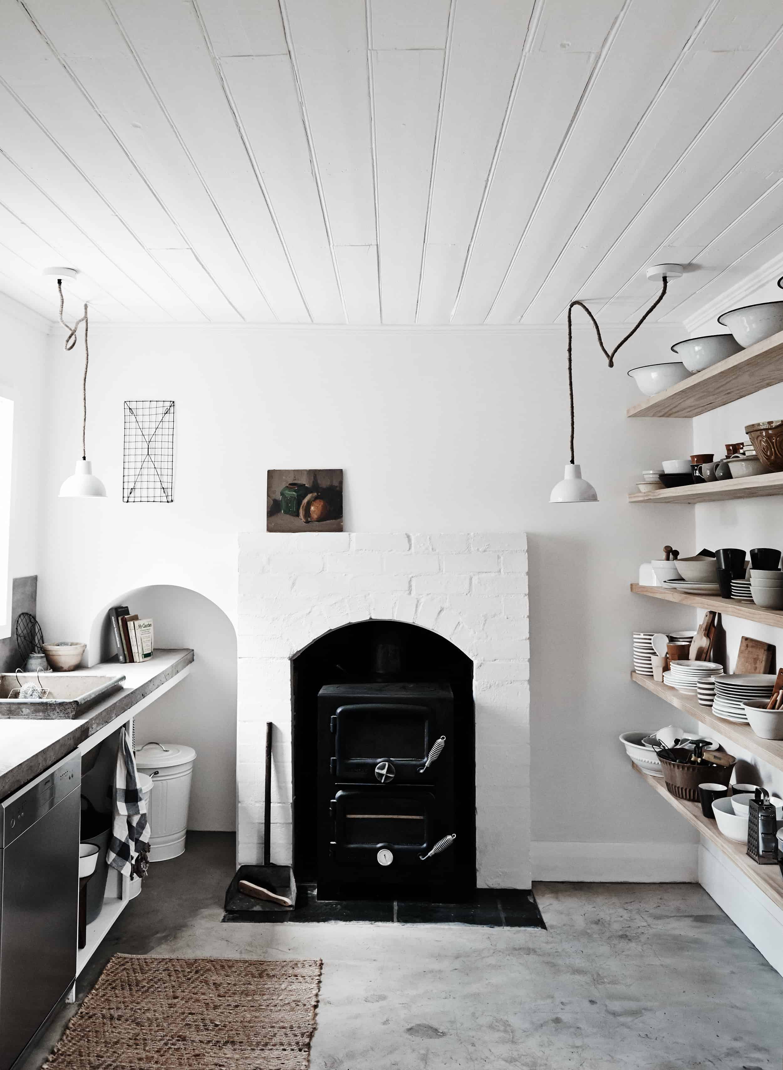 white rustic kitchen