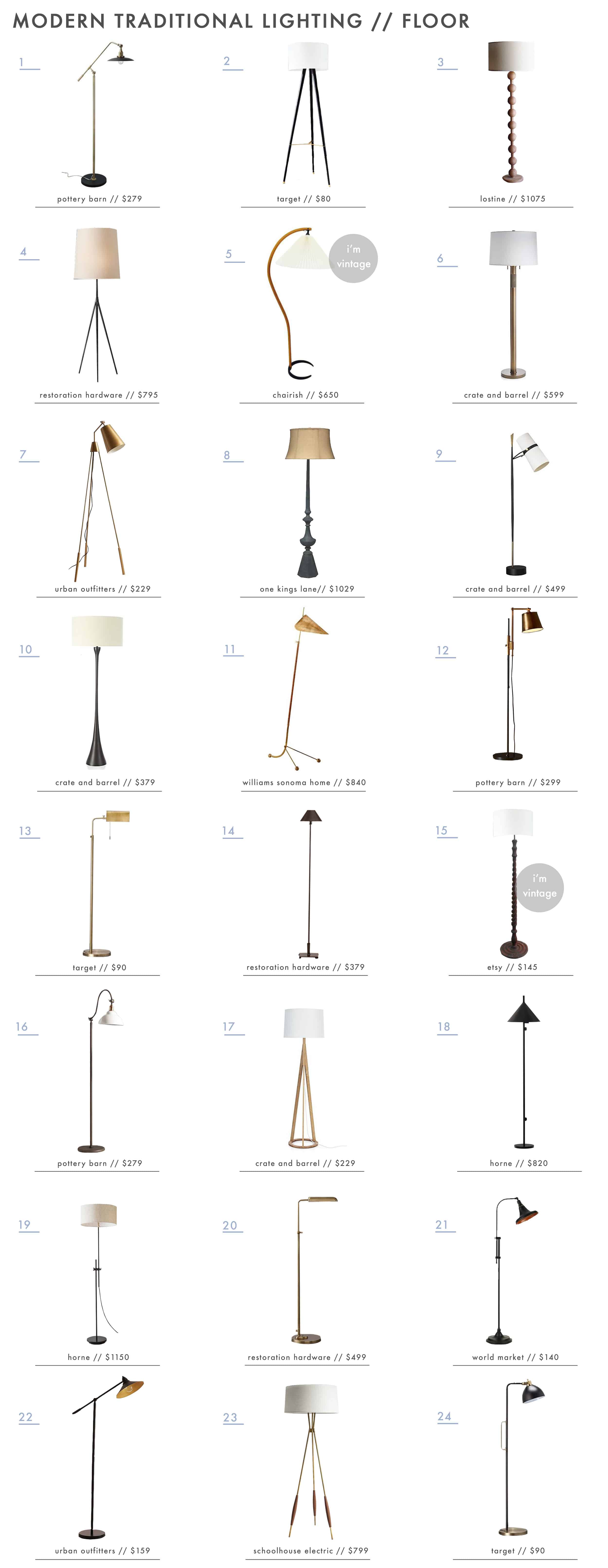 Emily Henderson Modern Traditional Lighting Floor Lamps Roundup 1