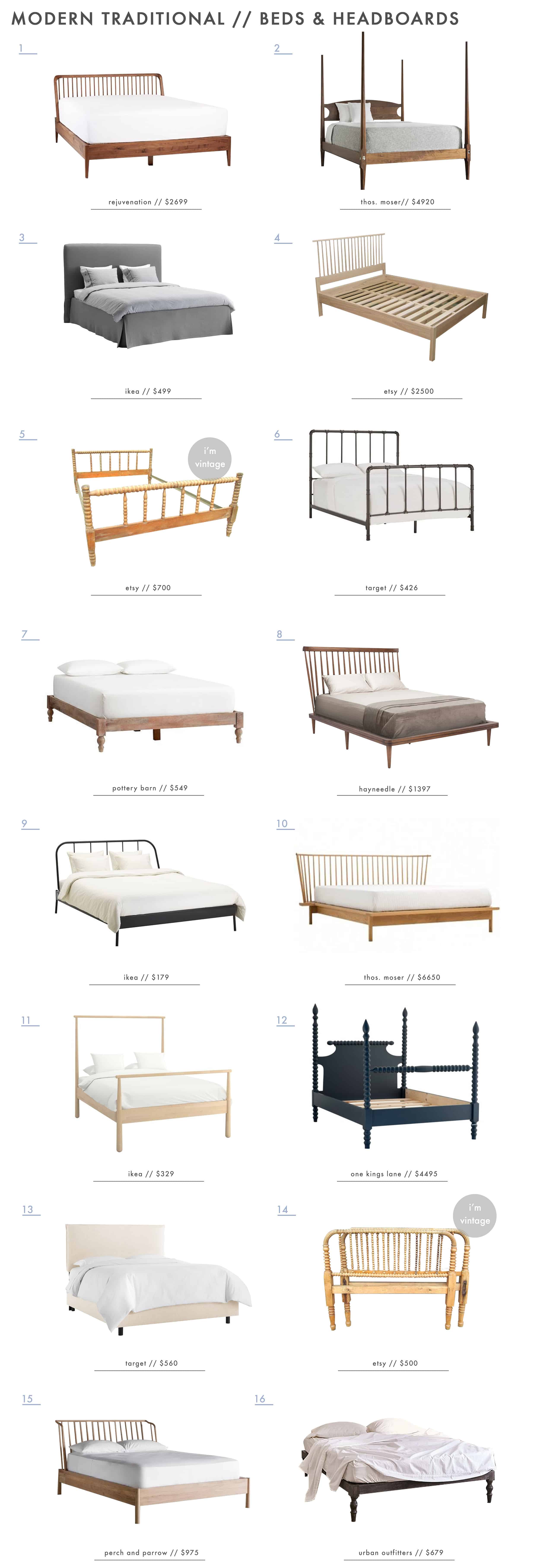 Emily Henderson Modern Simplified Traditional Furniture Beds Headboards Roundup 1