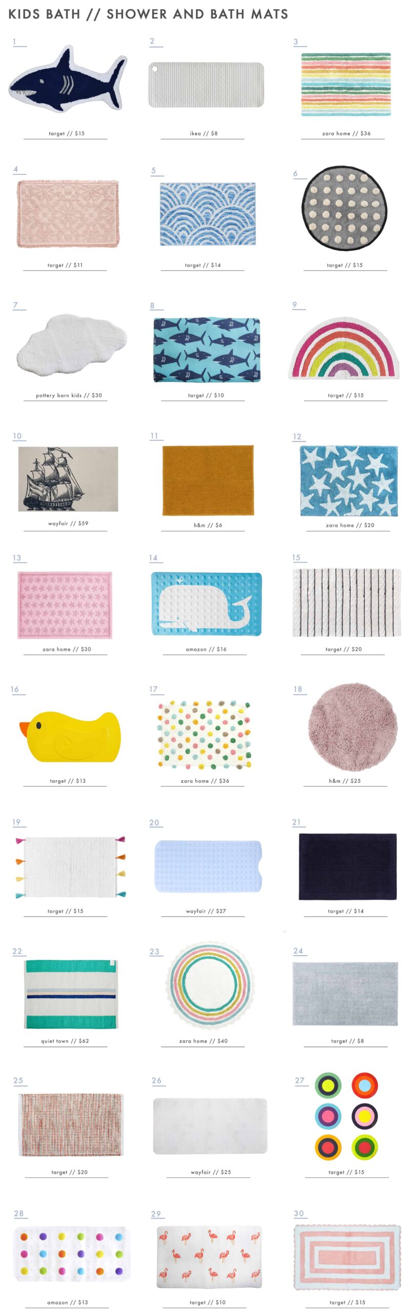 Emily Henderson Kids Bath Decor Accessories Roundup Bath And Shower Mats