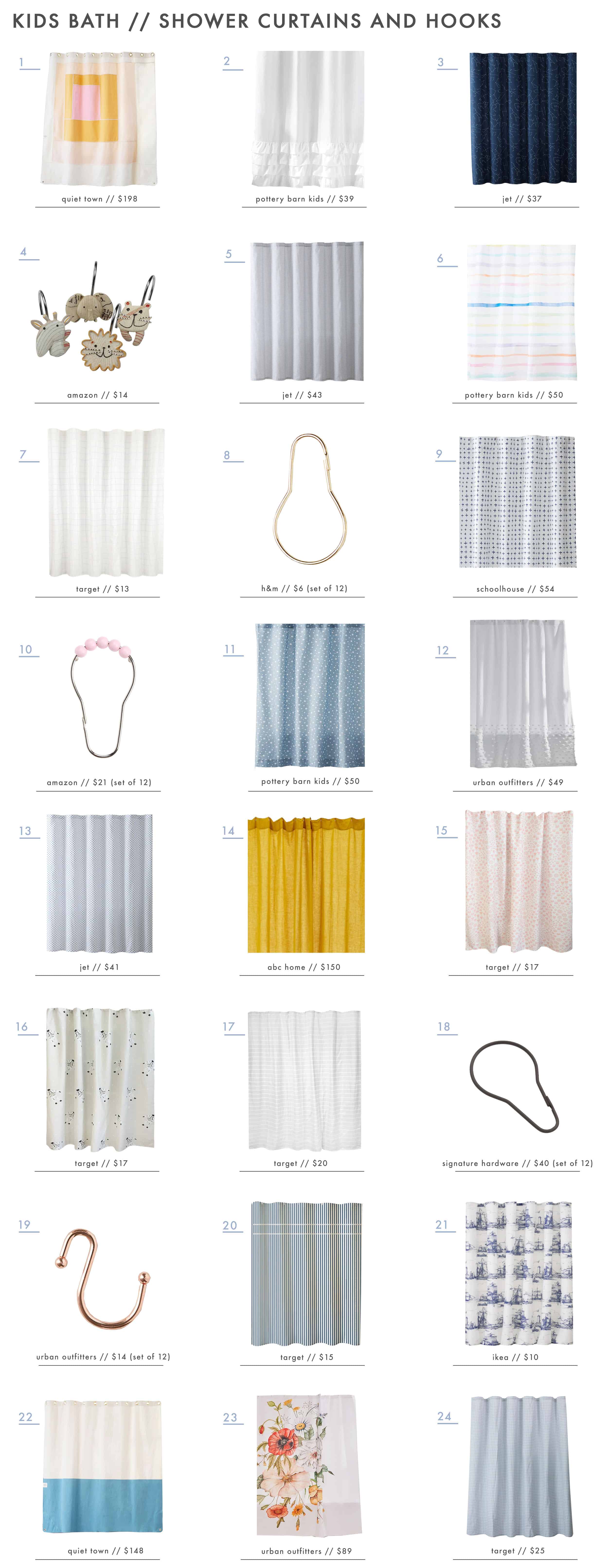 Emily Henderson Kids Bath Decor Accessories Roundup Shower Curtains And Hooks