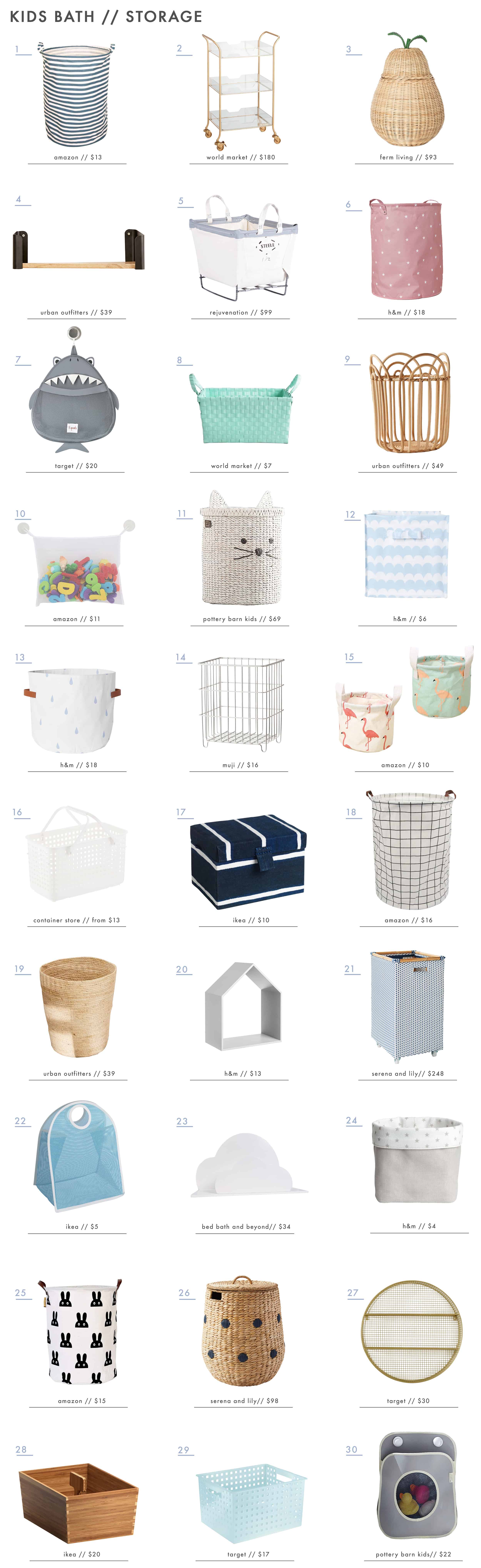 Emily Henderson Kids Bath Decor Accessories Roundup Storage