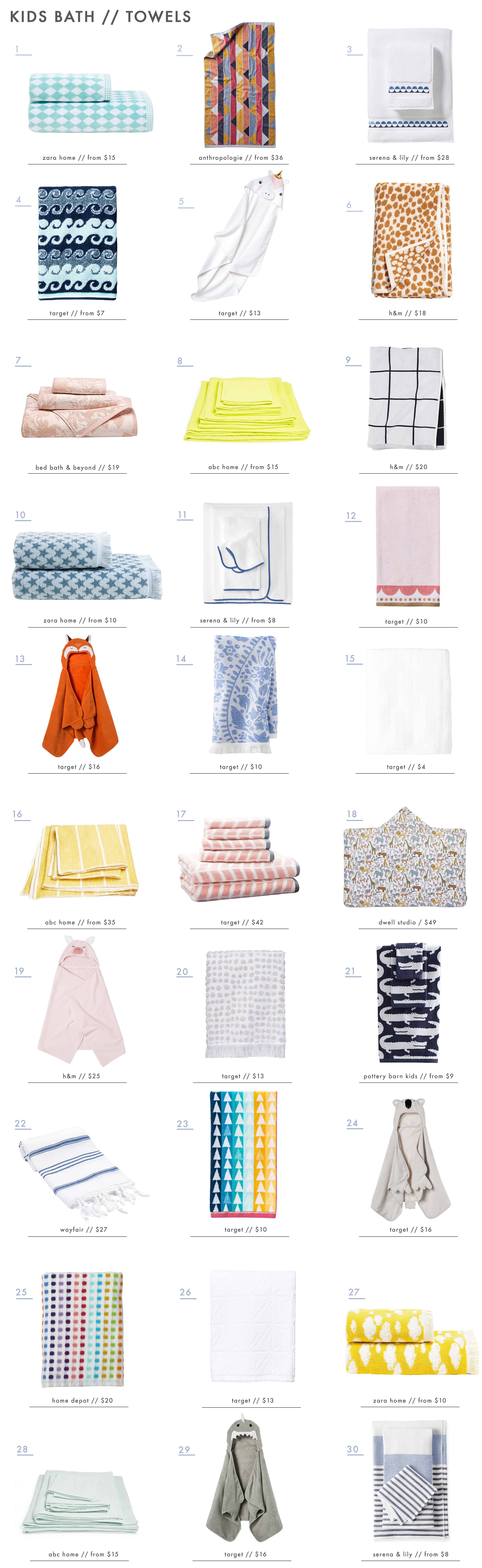 Emily Henderson Kids Bath Decor Accessories Roundup Towels