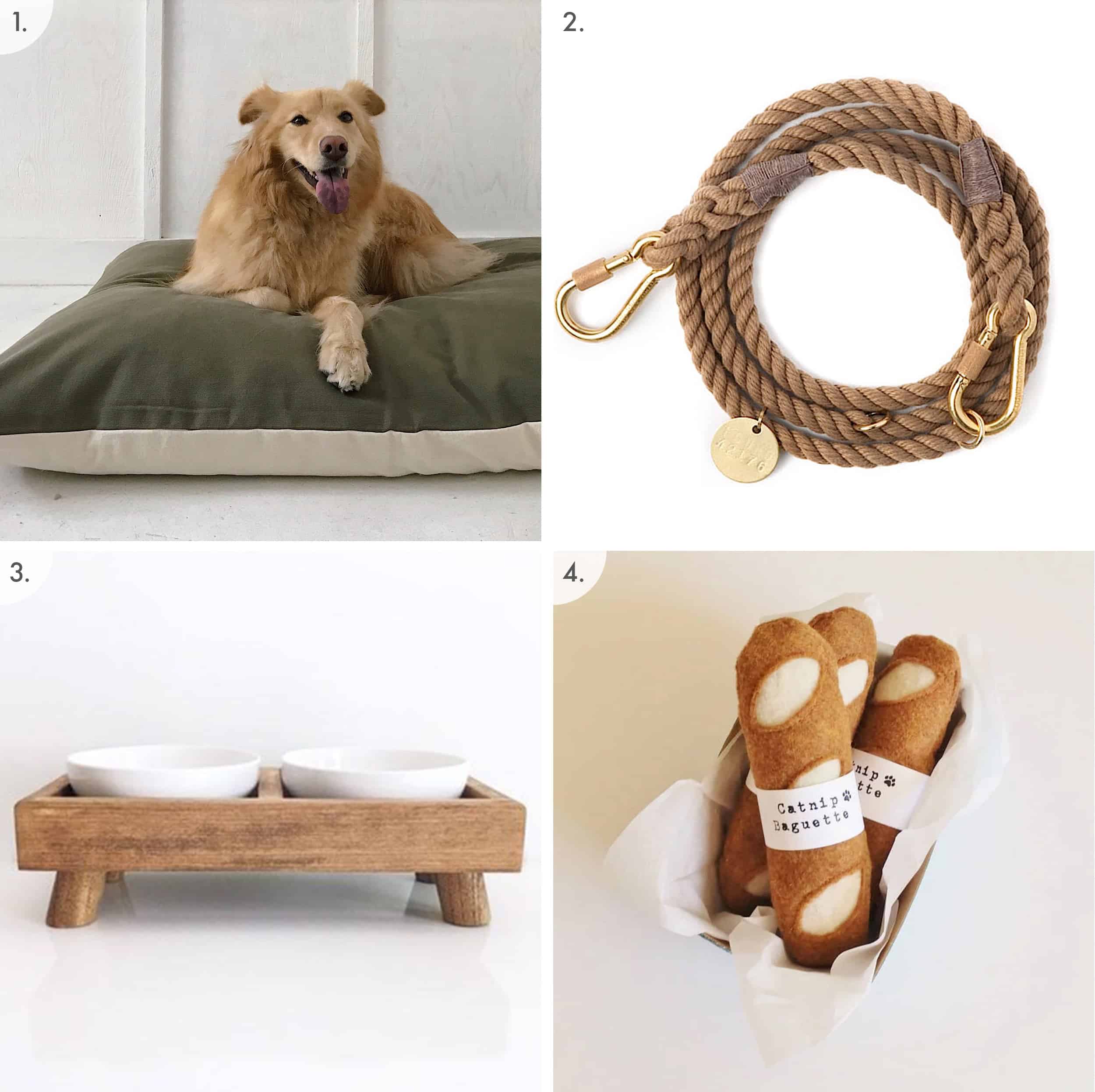 Dog Bed Leash Bowl