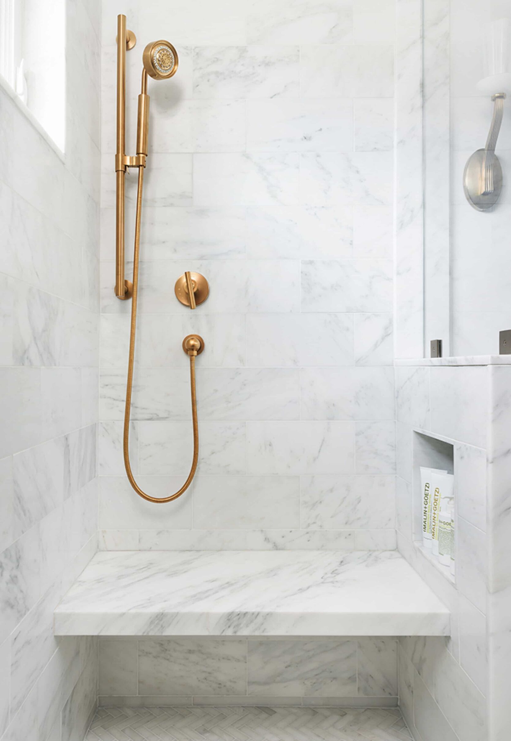 Marble and Brass Shower