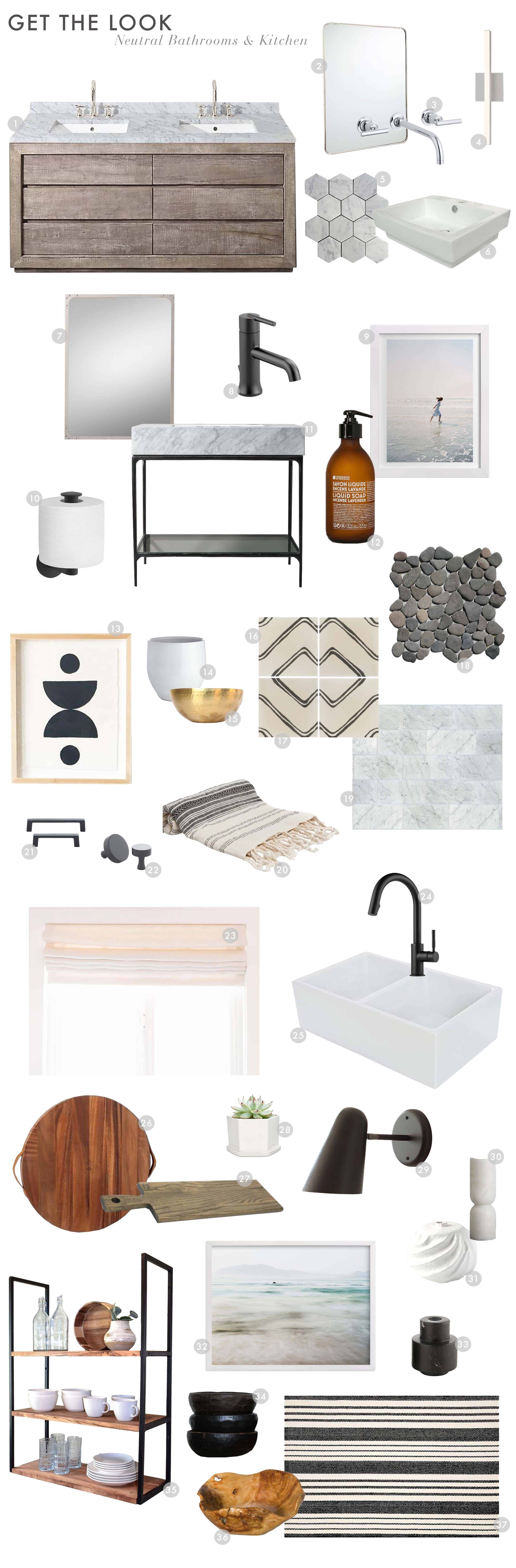 Neutral Modern Bathroom & Kitchen Decor