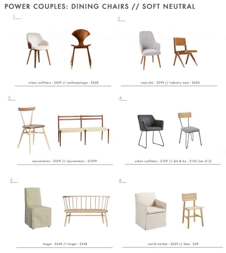 How to Mix and Match Dining Chairs Like a Boss (+ 28 Pairs We Love