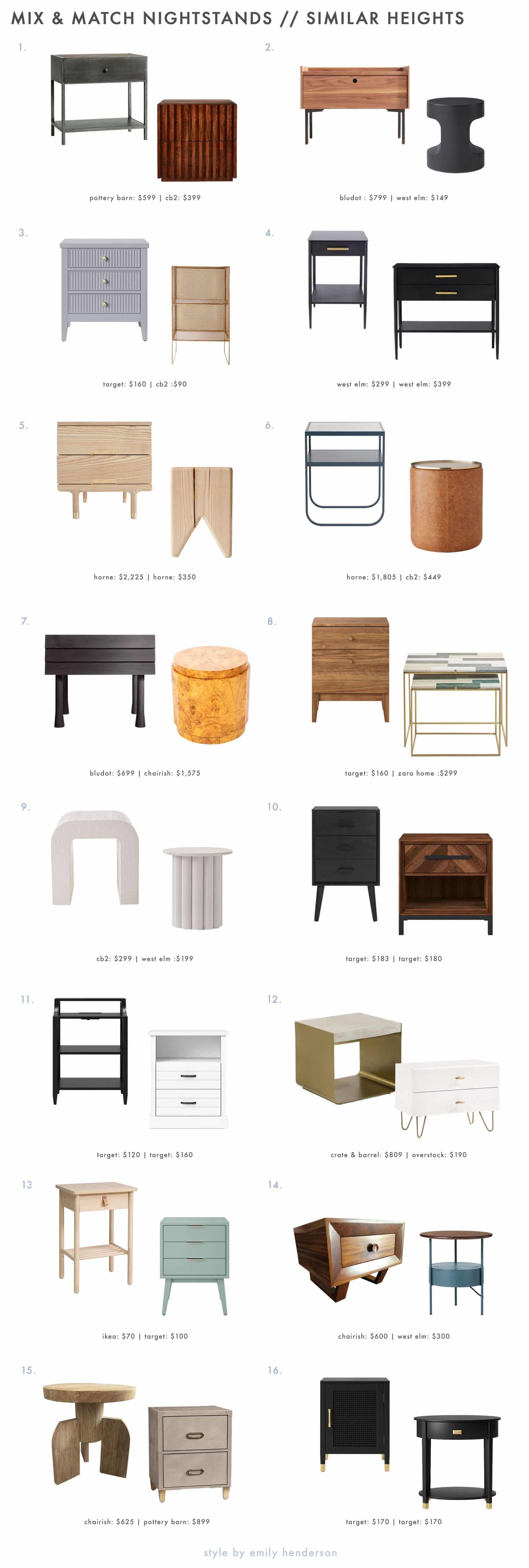How to Mix and Match Nightstands (Like a Designer)