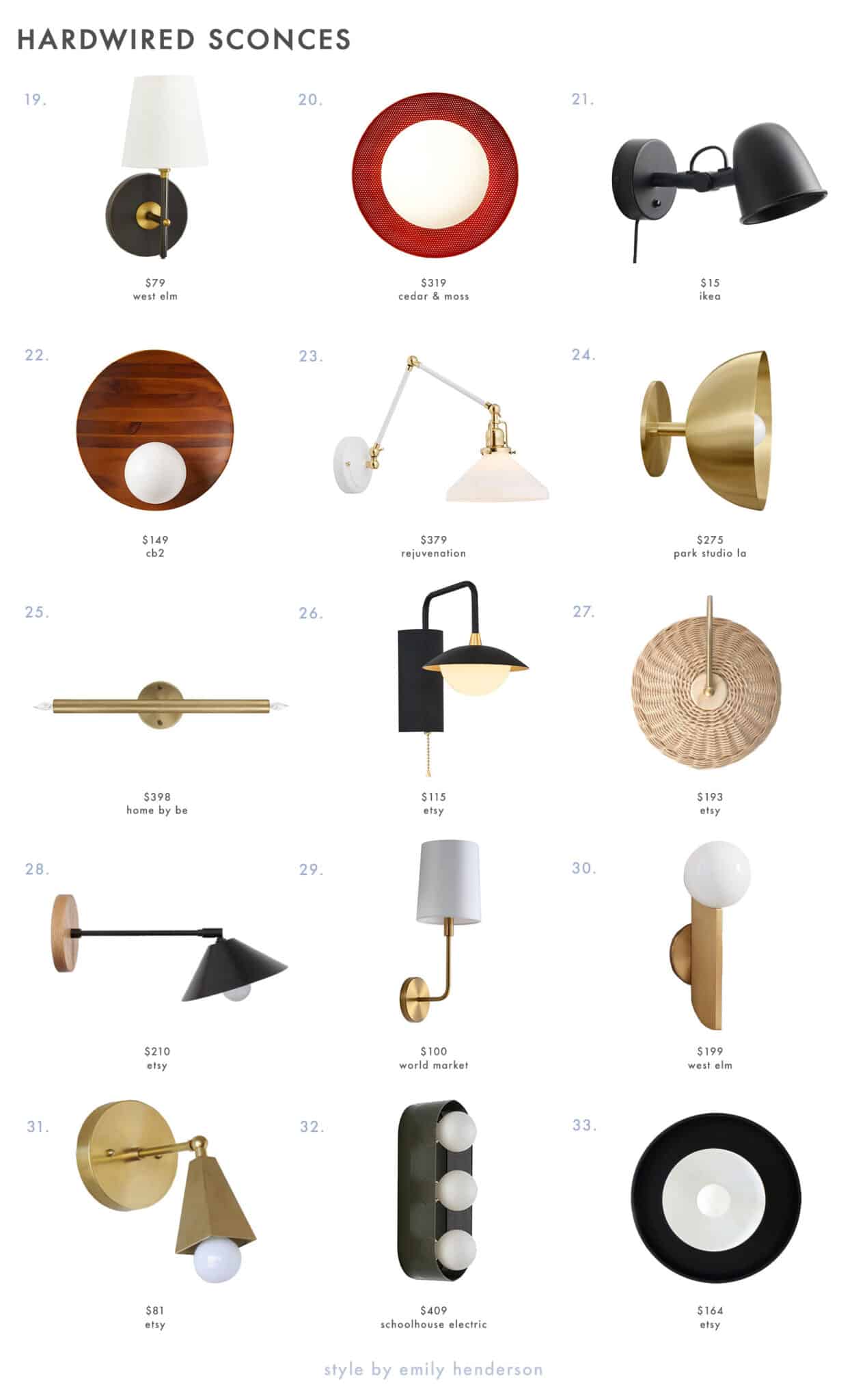 Design 101 How High To Hang Your Sconce in Every Room + 48 of Our Favorite Picks Emily Henderson