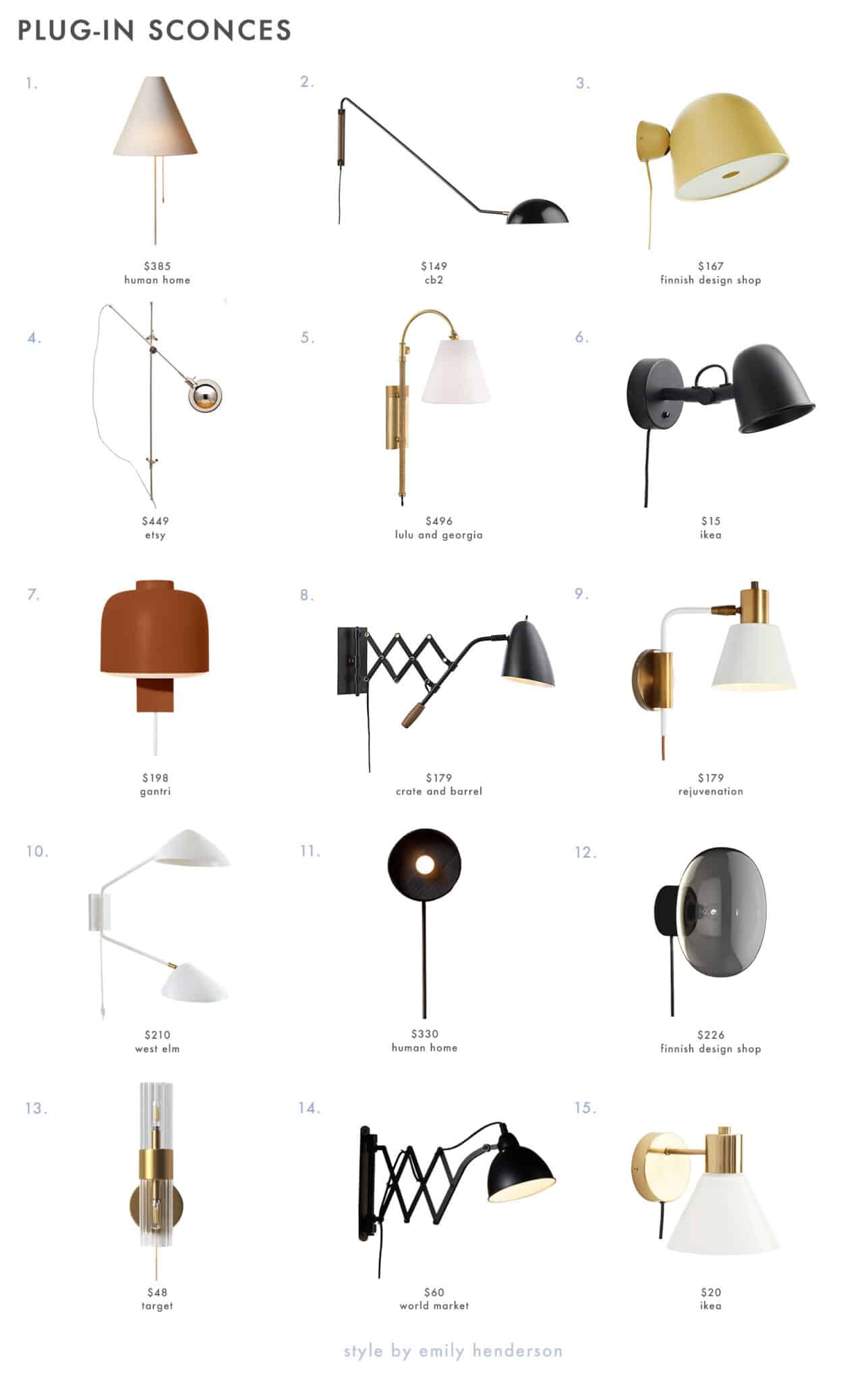 Design 101 How High To Hang Your Sconce in Every Room + 48 of Our Favorite Picks Emily Henderson