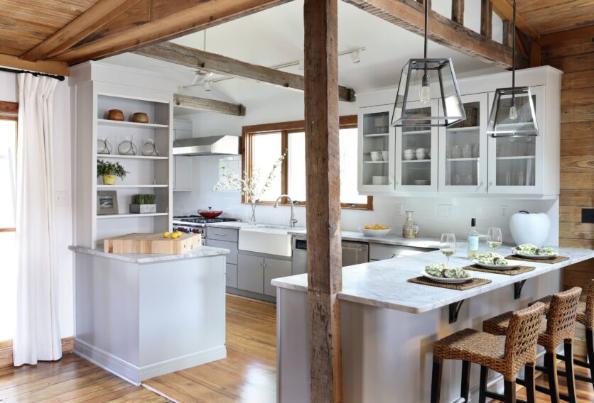 Farmhouse Update How to Design A kitchen With a Load Bearing Post And