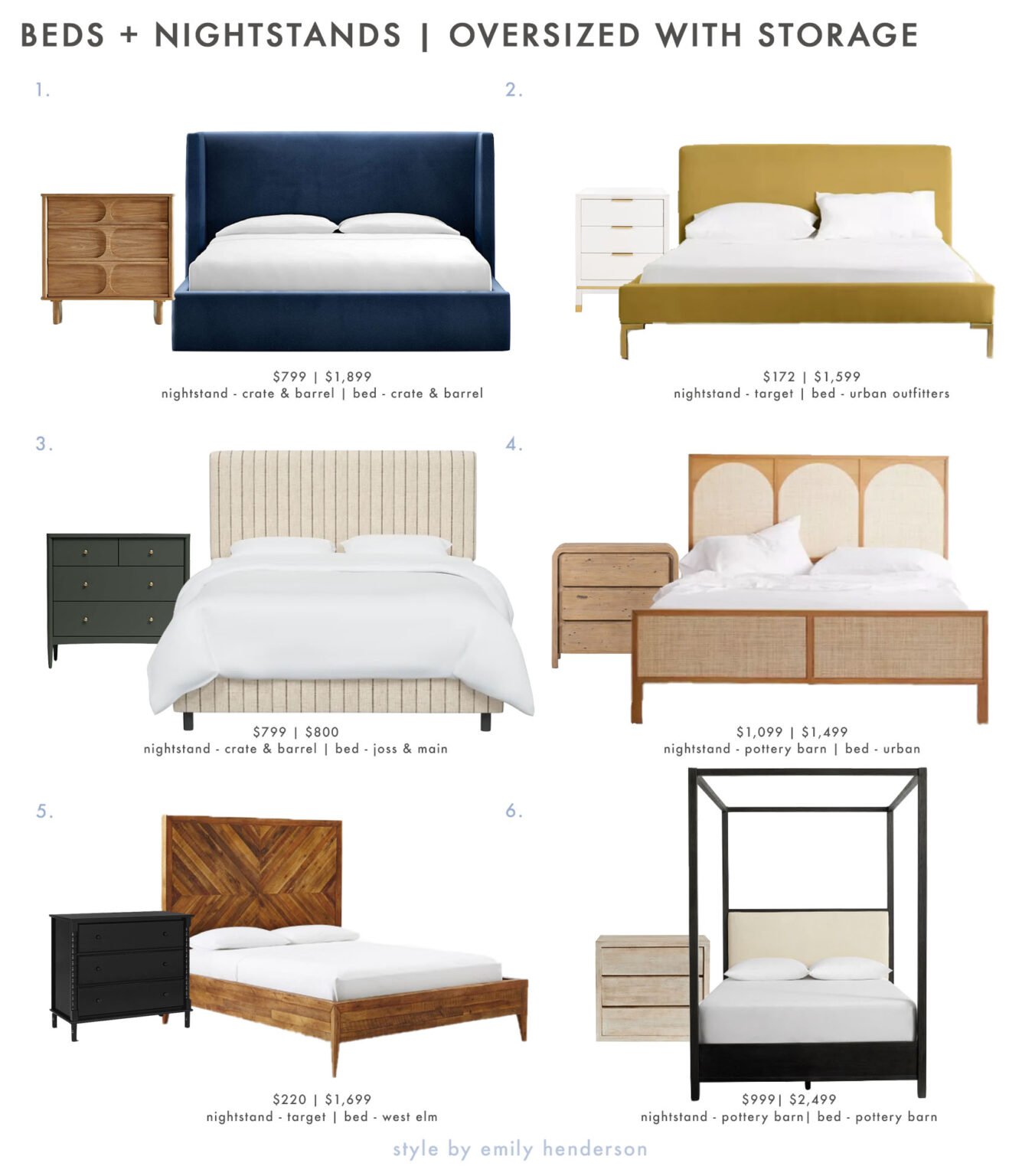 Power Couples Bed And Nightstand Combos For Every Style (+ How To Pick The Right Size) Emily