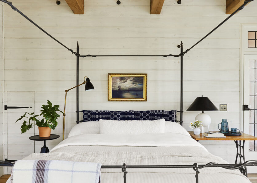 This Primary Suite Was Designed Around An Arched Stained Glass Window