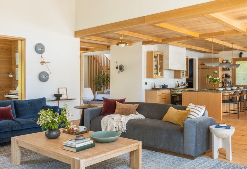 My Brother's River House Living Room Reveal - With A TV On A Tiled ...