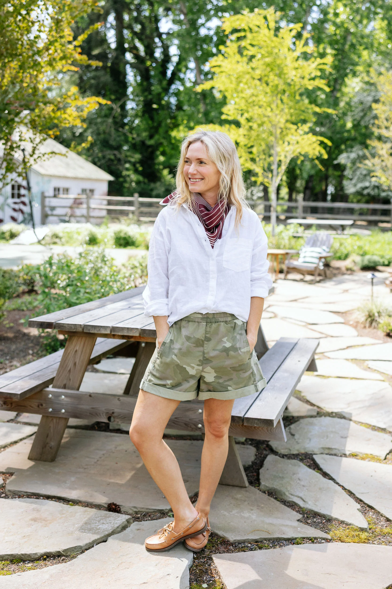 camo pull-on shorts
