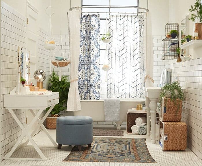 Target_Emily Henderson_Bathroom_Blue White Green Eclectic Bohemian_full view